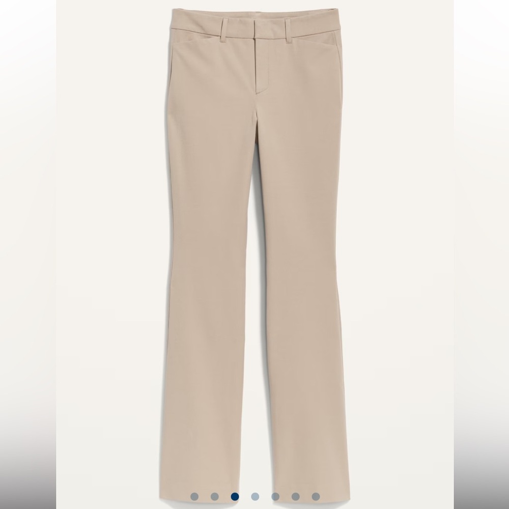 NWT Old Navy Women’s High-Waisted pixie Flare Pants 10 Mocha Taffy khaki stretch